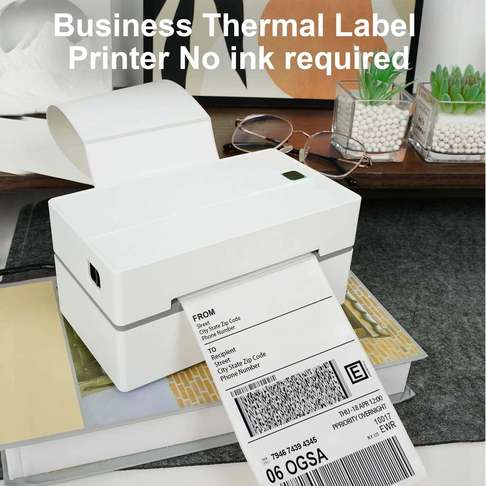 Thermal Label Printer 4x6 Bluetooth USB 203DPI High-Speed-Black color / United States