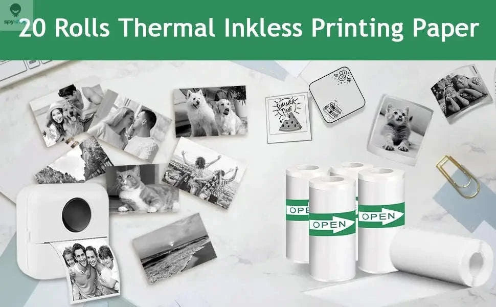 Thermal Paper Rolls 57×25mm – Clear Instant Camera Prints, Sticker-Backed-30 Rolls Sticker