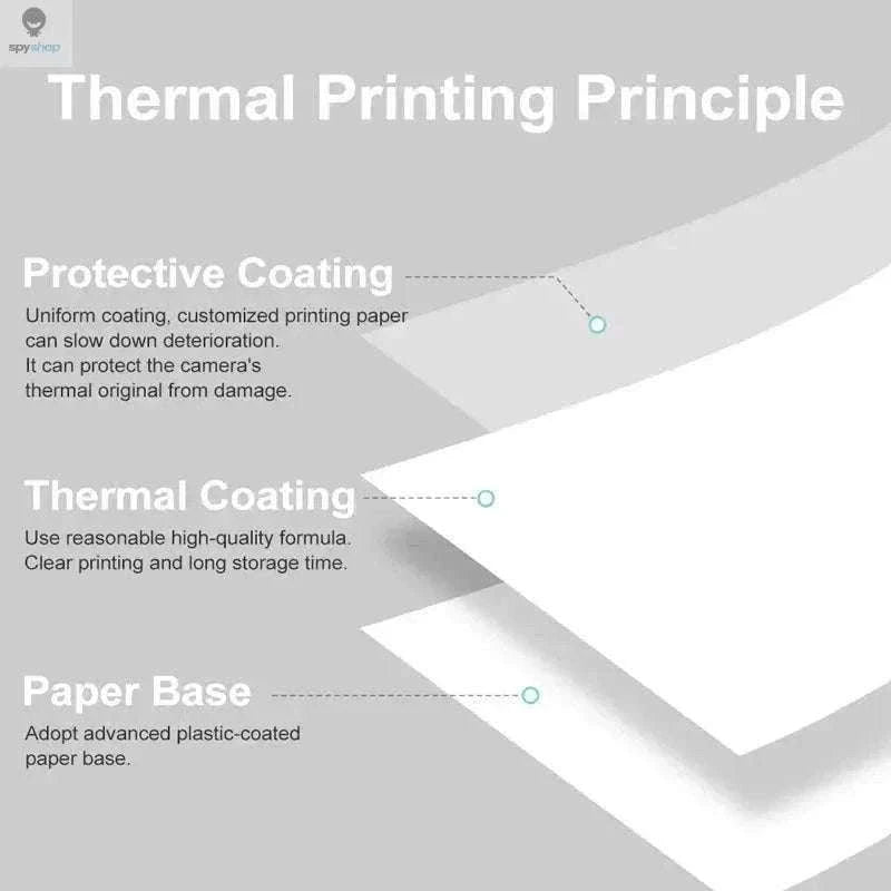 Thermal Paper Rolls 57×25mm – Clear Instant Camera Prints, Sticker-Backed-30 Rolls Sticker