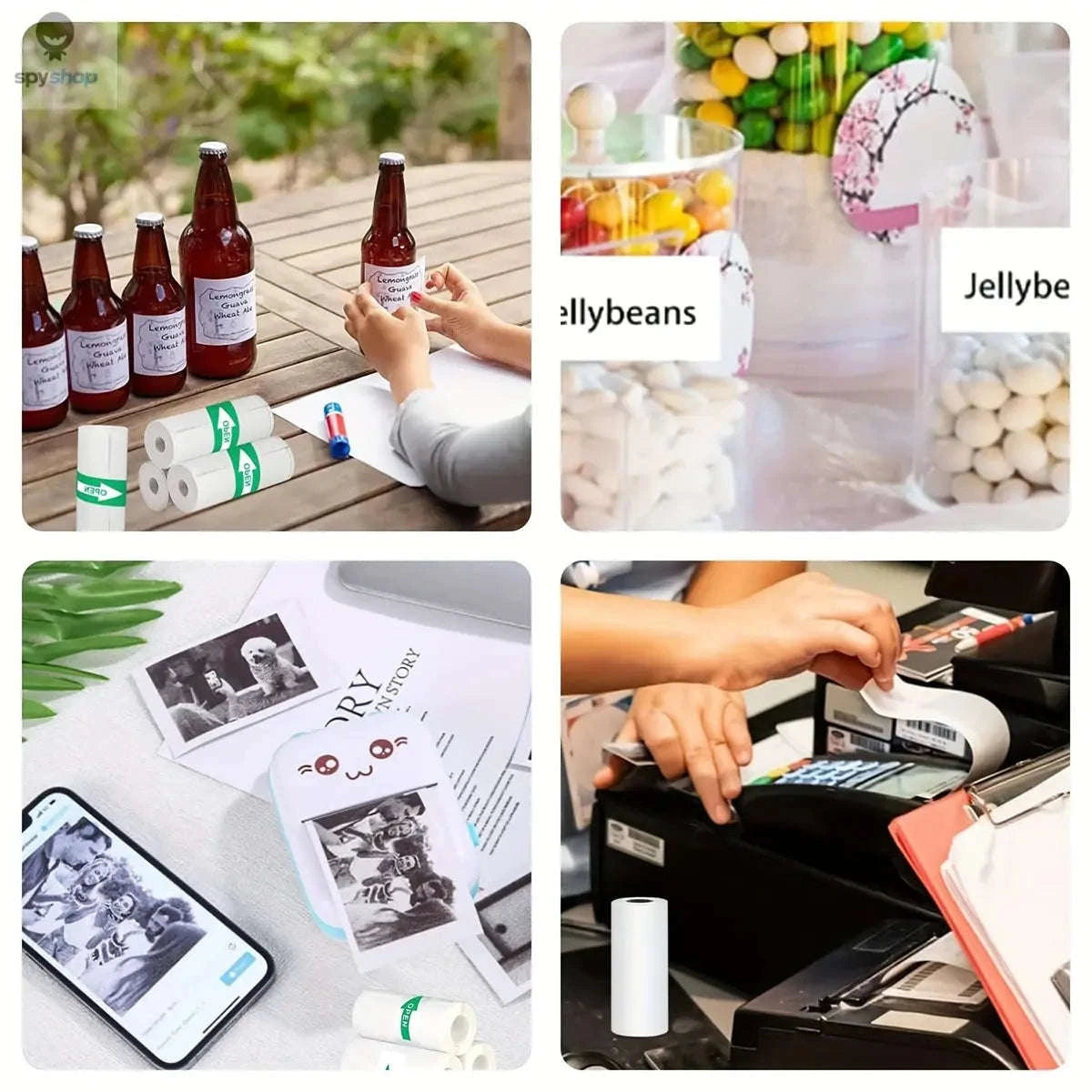 Thermal Paper Rolls 57×25mm – Clear Instant Camera Prints, Sticker-Backed-30 Rolls Sticker