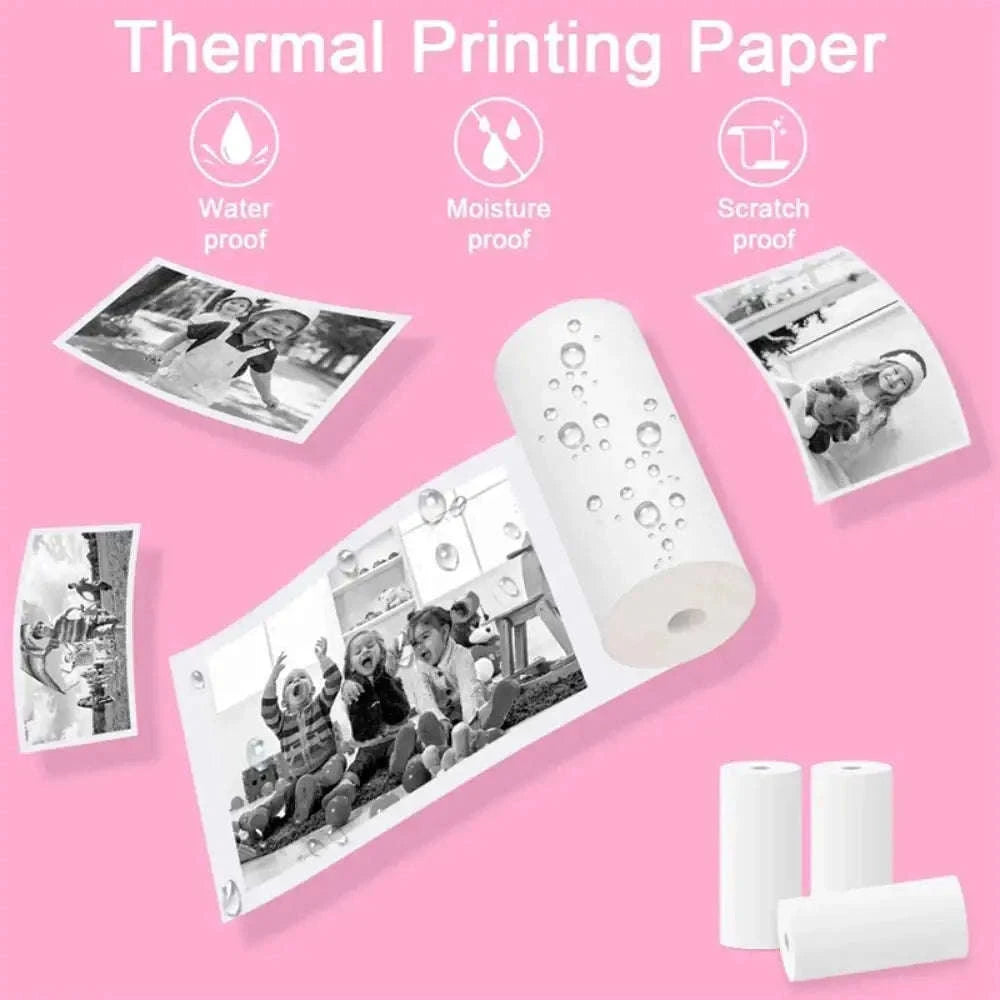 Thermal Paper Rolls 57×25mm – Clear Instant Camera Prints, Sticker-Backed-30 Rolls Sticker