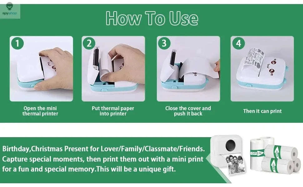 Thermal Paper Rolls 57×25mm – Clear Instant Camera Prints, Sticker-Backed-30 Rolls Sticker