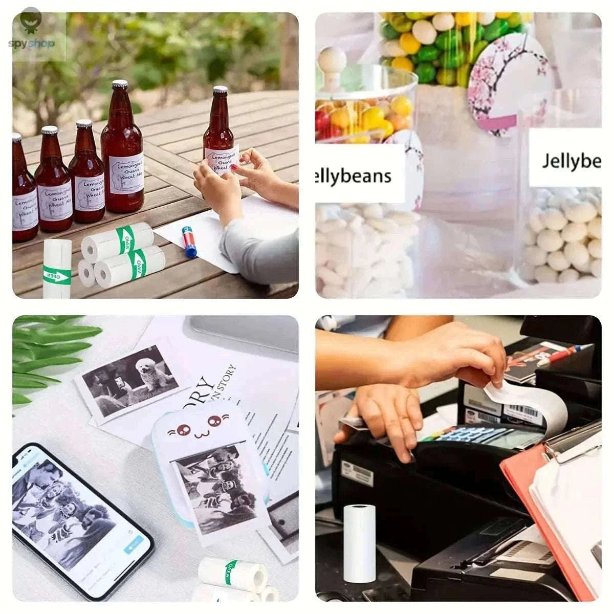 Thermal Paper Rolls 57×25mm – Clear Instant Camera Prints, Sticker-Backed-30 Rolls Sticker