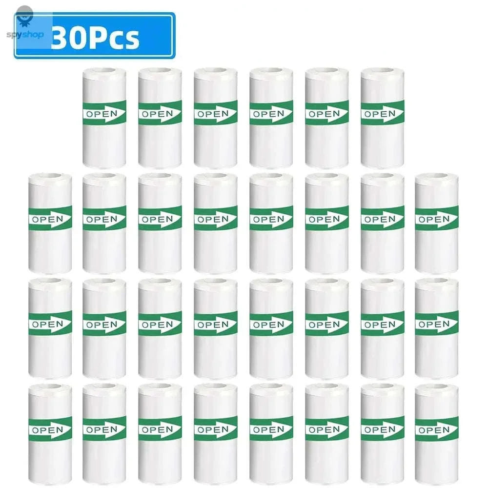 Thermal Paper Rolls 57×25mm – Clear Instant Camera Prints, Sticker-Backed-30 Rolls Sticker