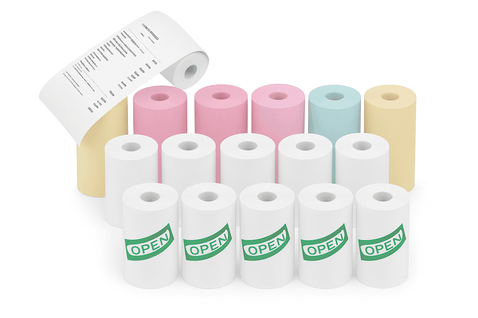 Thermal Printer Paper 57x25mm Self-Adhesive Rolls, 16 Pack-5Rolls Trans Sticker