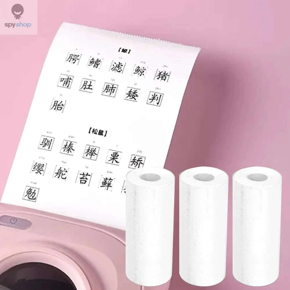 Thermal Printer Paper 57x25mm – Self‑Adhesive Rolls for Portable Mini Printers-5Rolls Trans Sticker