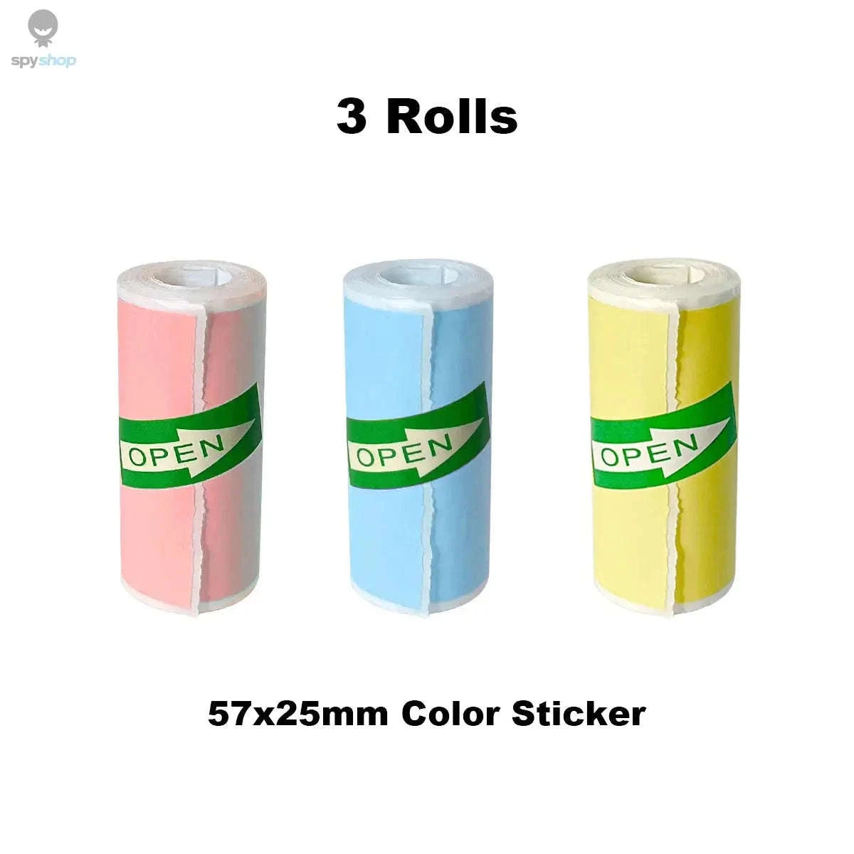 Thermal Printer Paper 57x25mm – Self‑Adhesive Rolls for Portable Mini Printers-5Rolls Trans Sticker