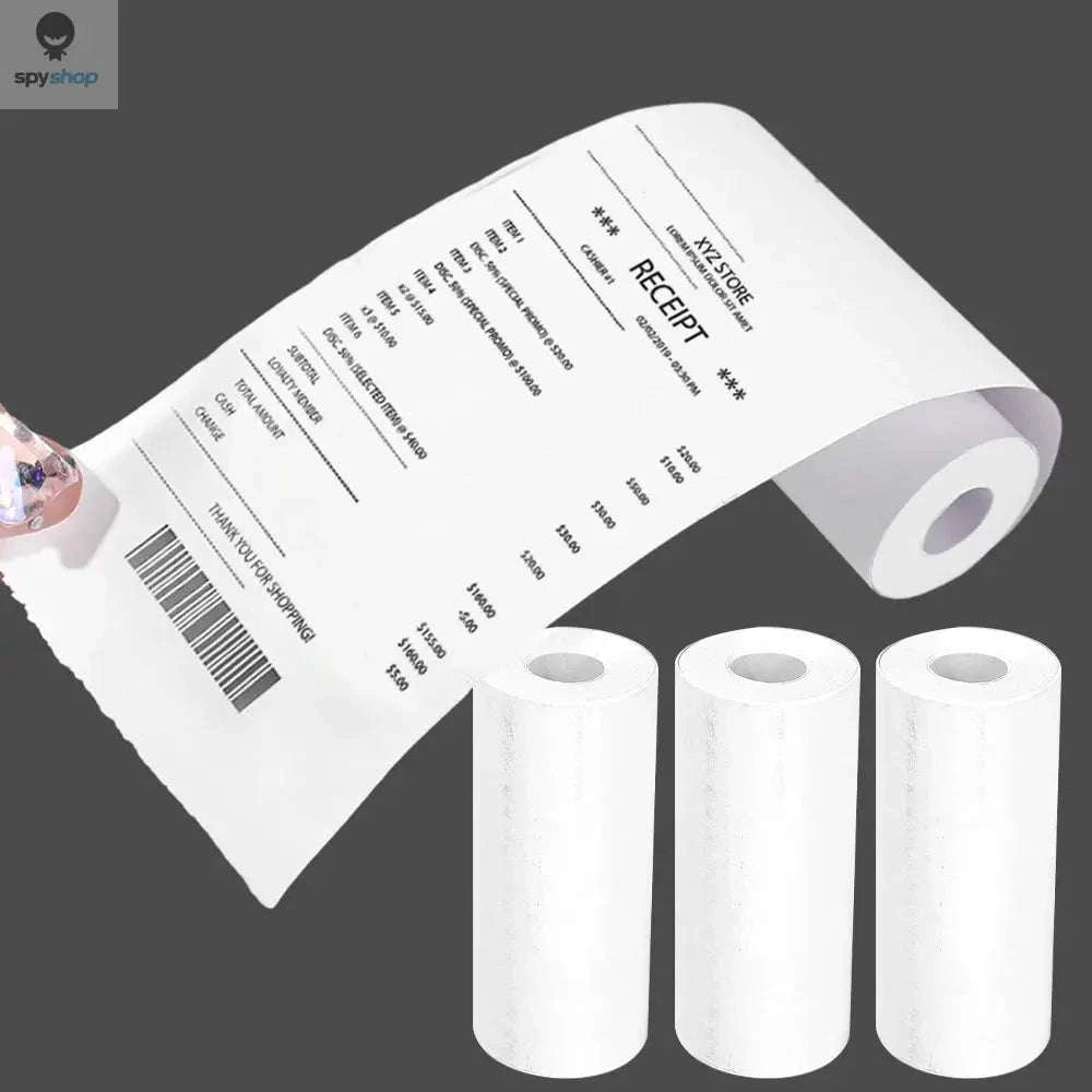 Thermal Printer Paper 57x25mm – Self‑Adhesive Rolls for Portable Mini Printers-5Rolls Trans Sticker
