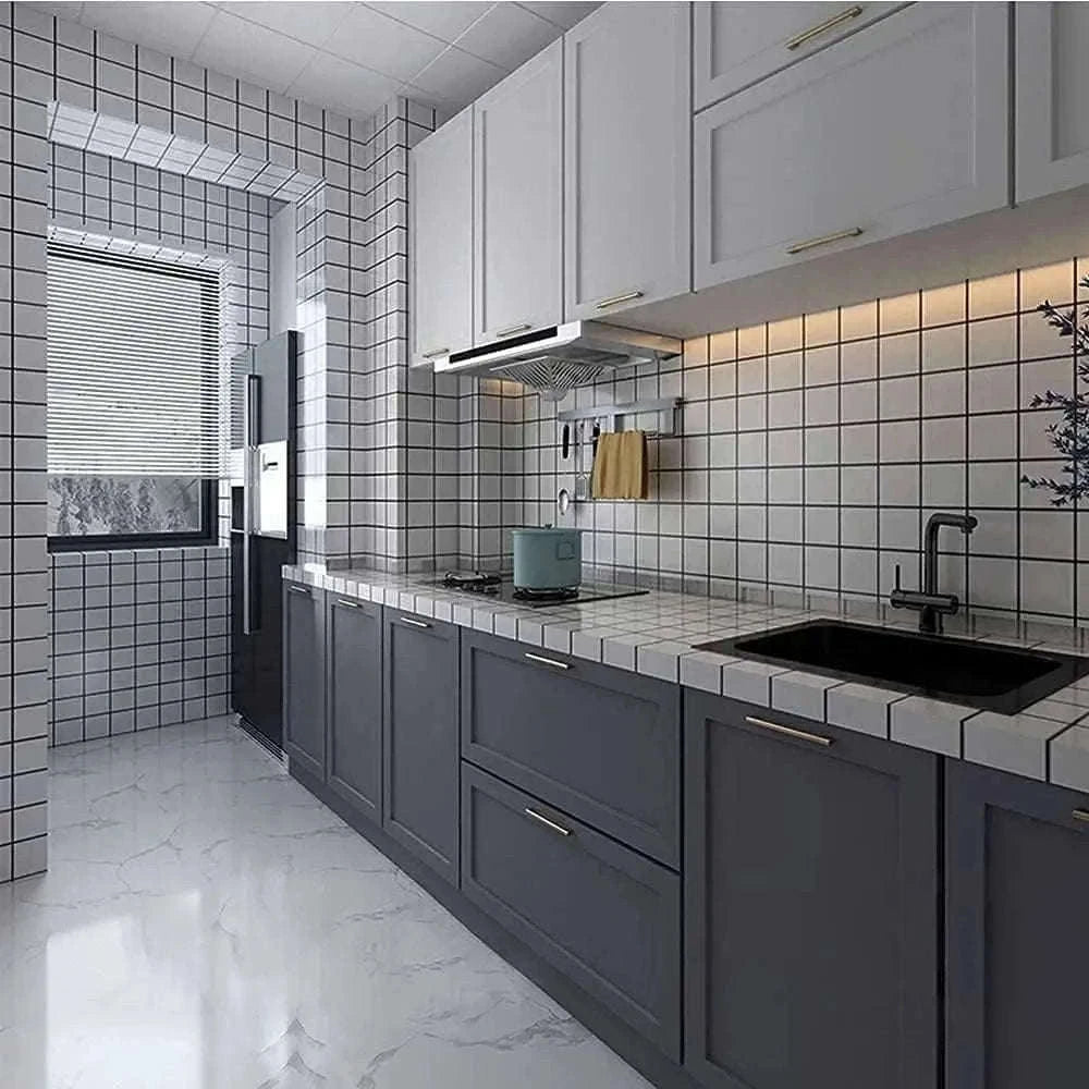 Thick Black Waterproof Peel and Stick Wallpaper Contact Paper-matte light gray / 40cmx100cm