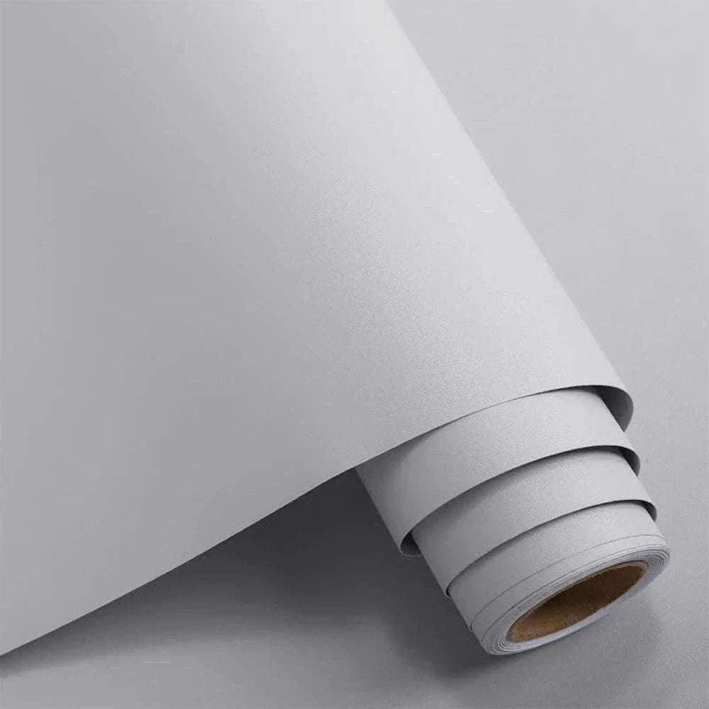 Thick Black Waterproof Peel and Stick Wallpaper Contact Paper-matte light gray / 40cmx100cm