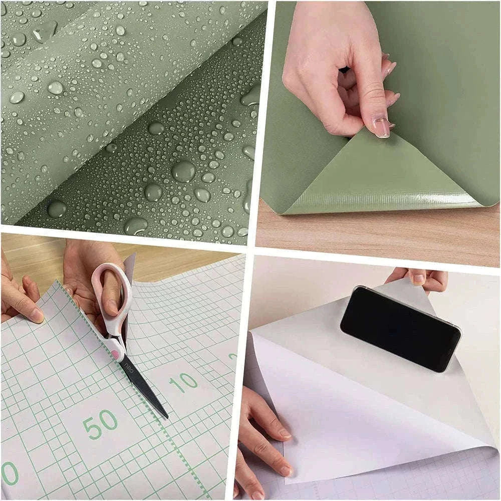Thick Black Waterproof Peel and Stick Wallpaper Contact Paper-matte light gray / 40cmx100cm