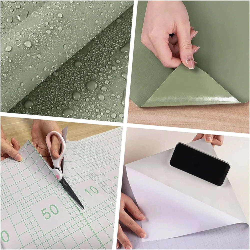Thick Black Waterproof Wallpaper Contact Paper-matte light gray / 40cmx100cm