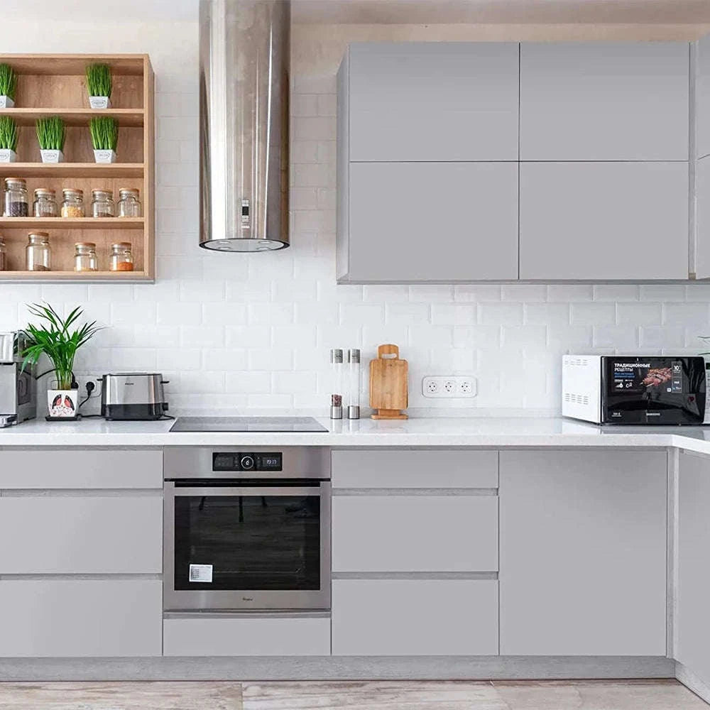 Thick Black Waterproof Wallpaper Contact Paper-matte light gray / 40cmx100cm