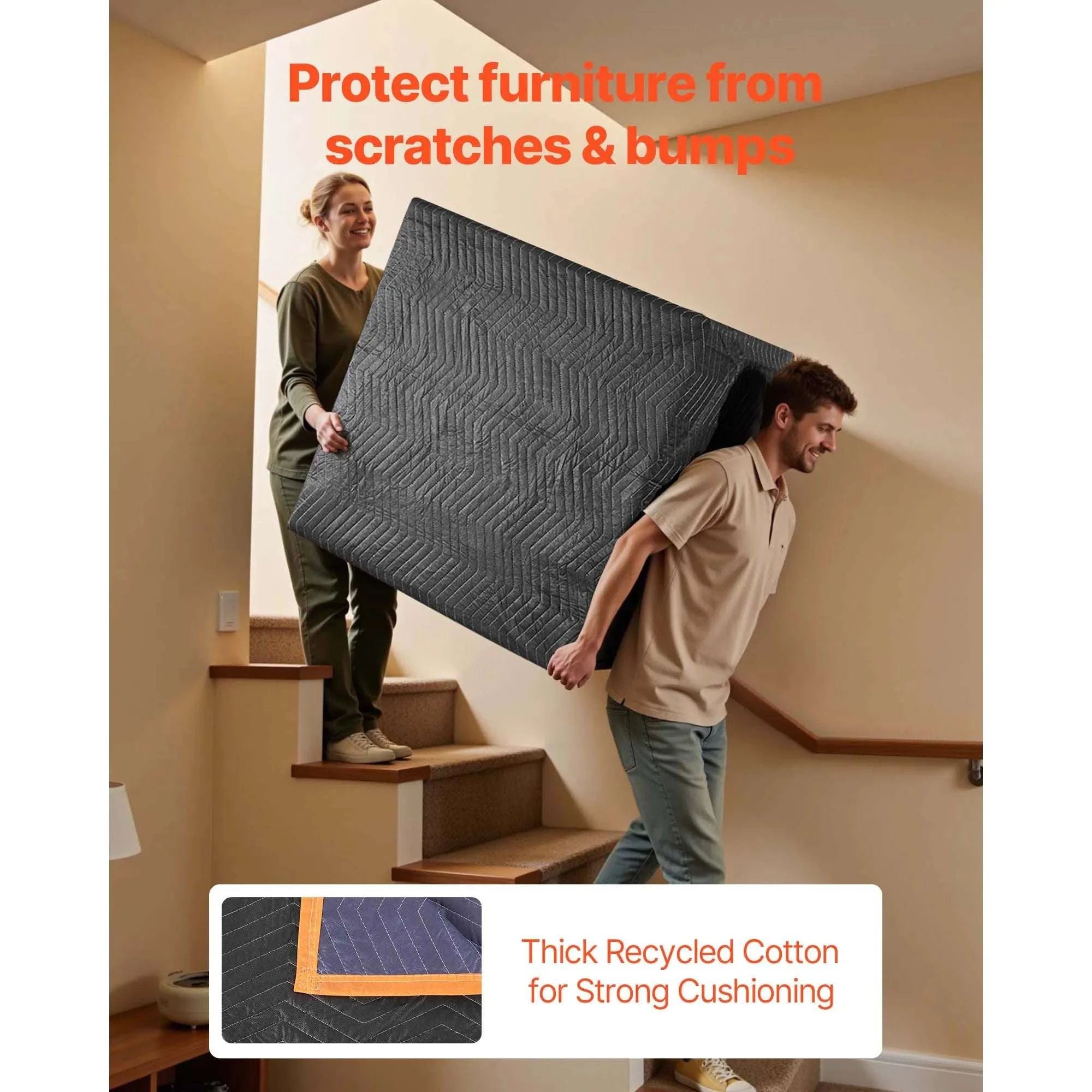 Thick Padded Moving Blankets Set 6 or 12 pcs 72x40 / 72x80-72x80in 6pcs / United States