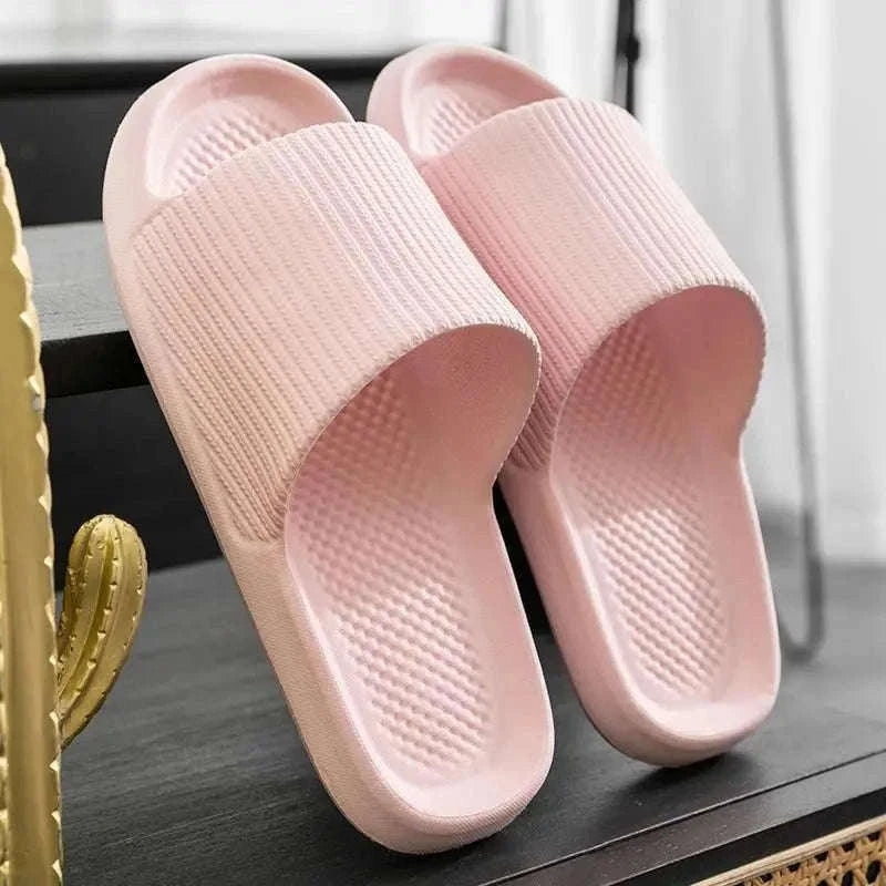 Thick Platform EVA Bathroom Slippers for All-Day Indoor Comfort-Orange / 44-45