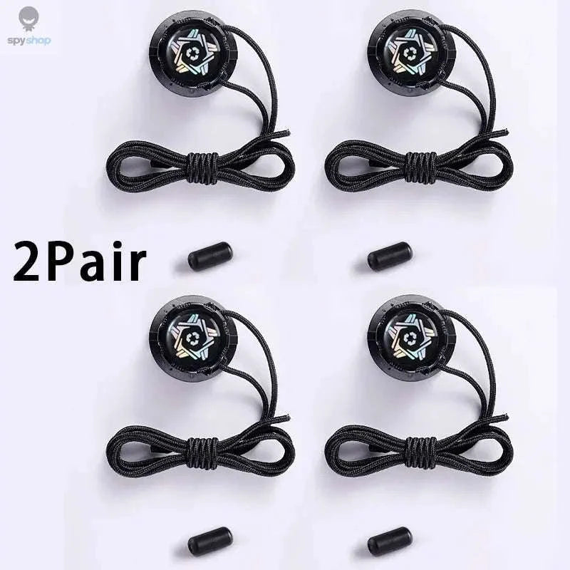 Thick Rope Swivel Buckle Automatic Shoelaces-Black Boomerang