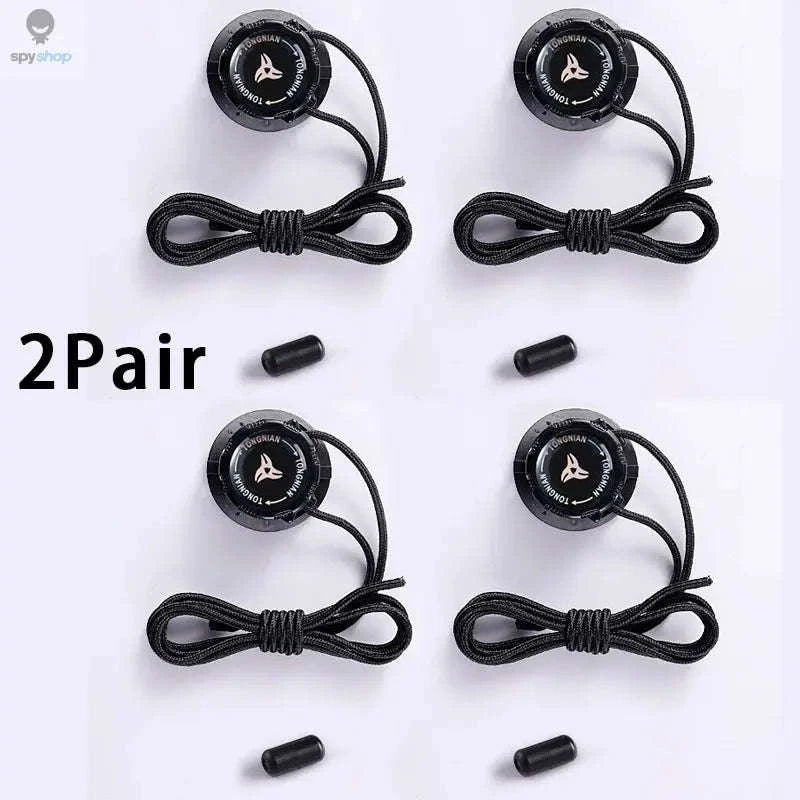 Thick Rope Swivel Buckle Automatic Shoelaces-Black Boomerang