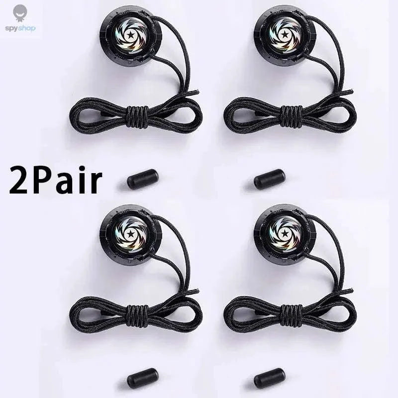 Thick Rope Swivel Buckle Automatic Shoelaces-Black Boomerang