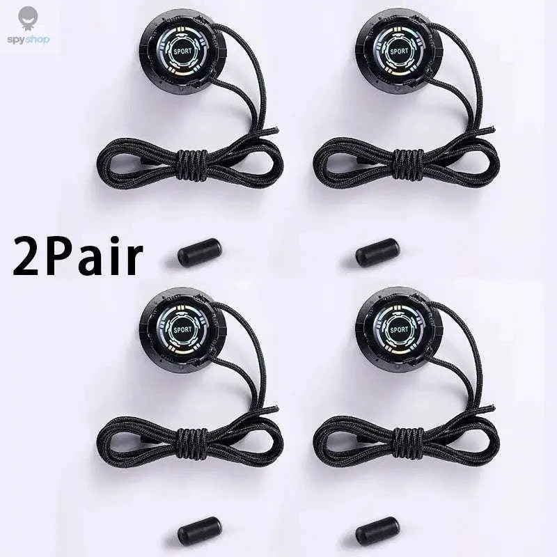 Thick Rope Swivel Buckle Automatic Shoelaces-Black Boomerang