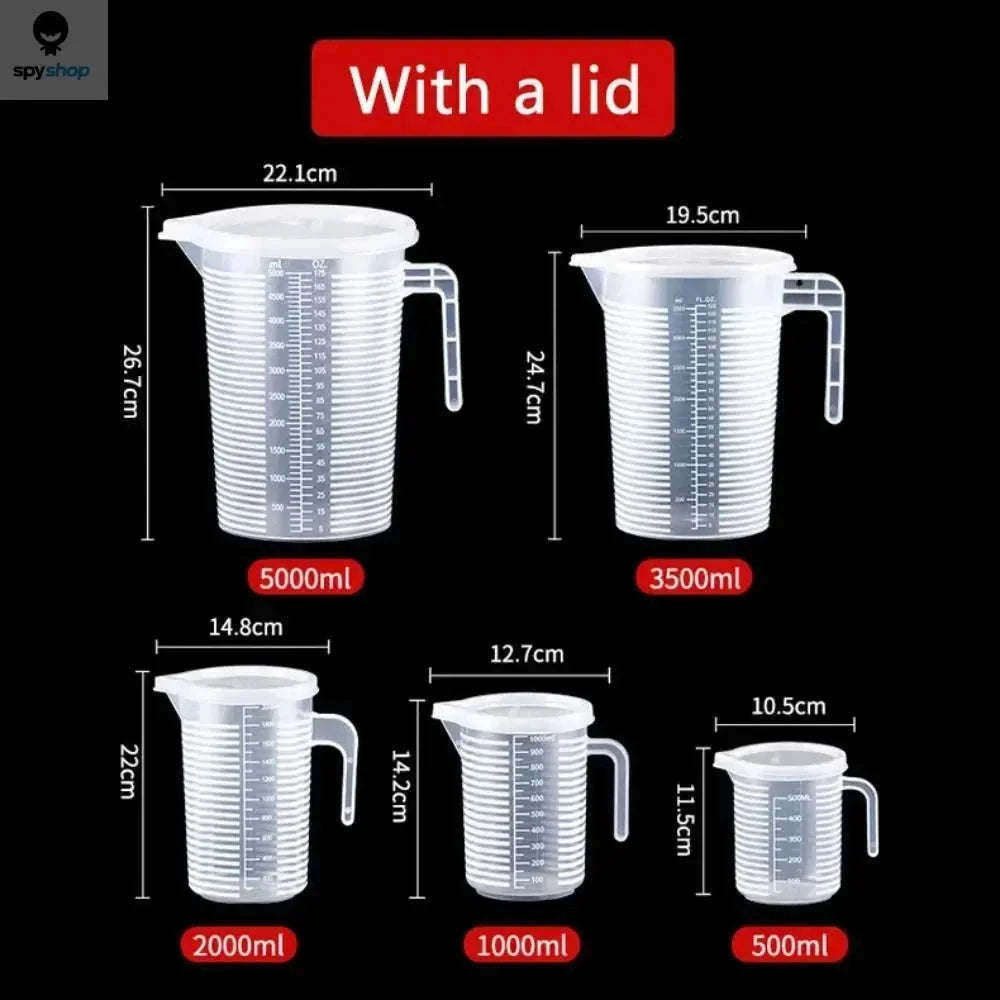 Thickened Plastic Measuring Cup with Scale, 100-5000ml-5000ml(with a lid)