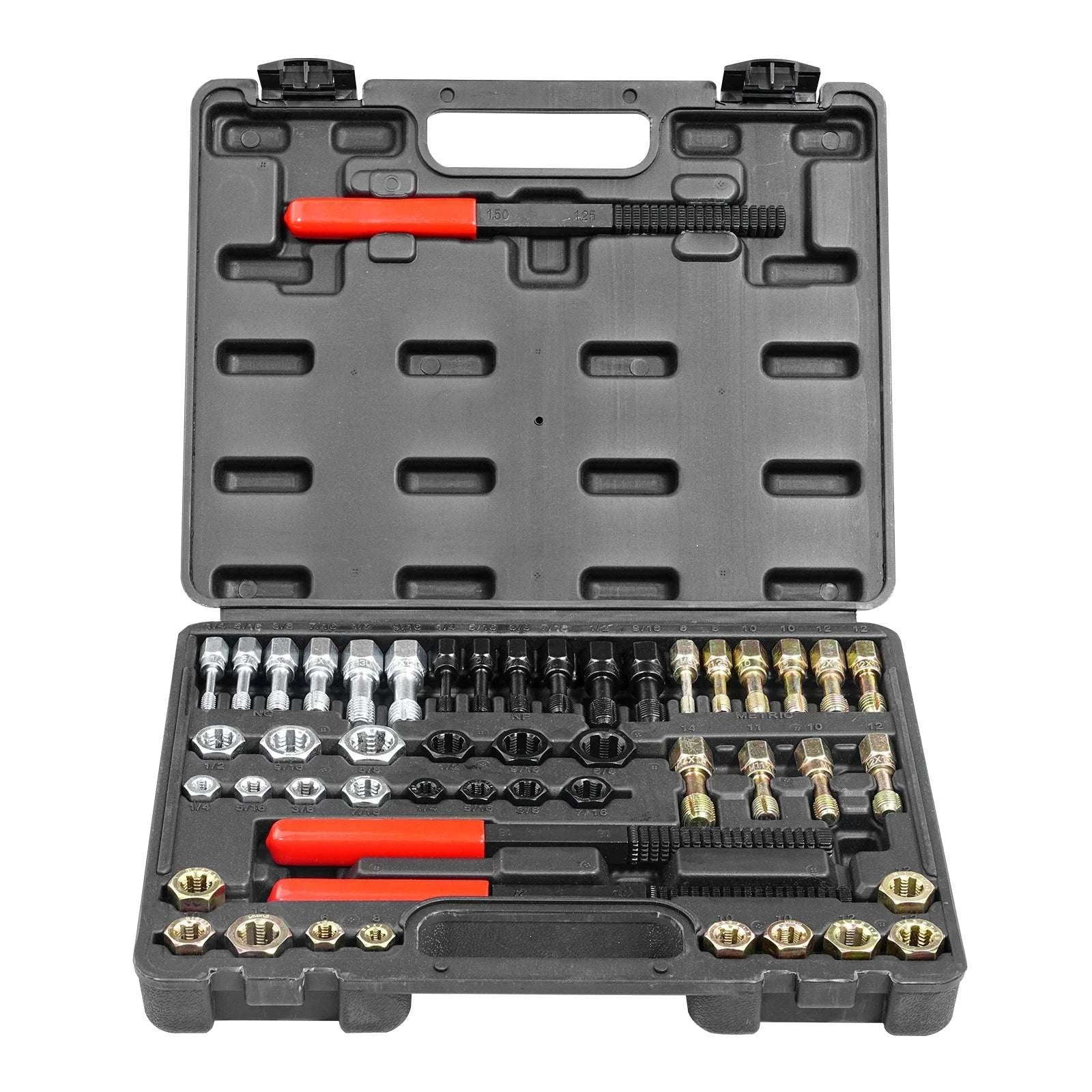 Thread Chaser Set UNC UNF Metric Rethreading Tool Kit with Case-61 pcs / United States