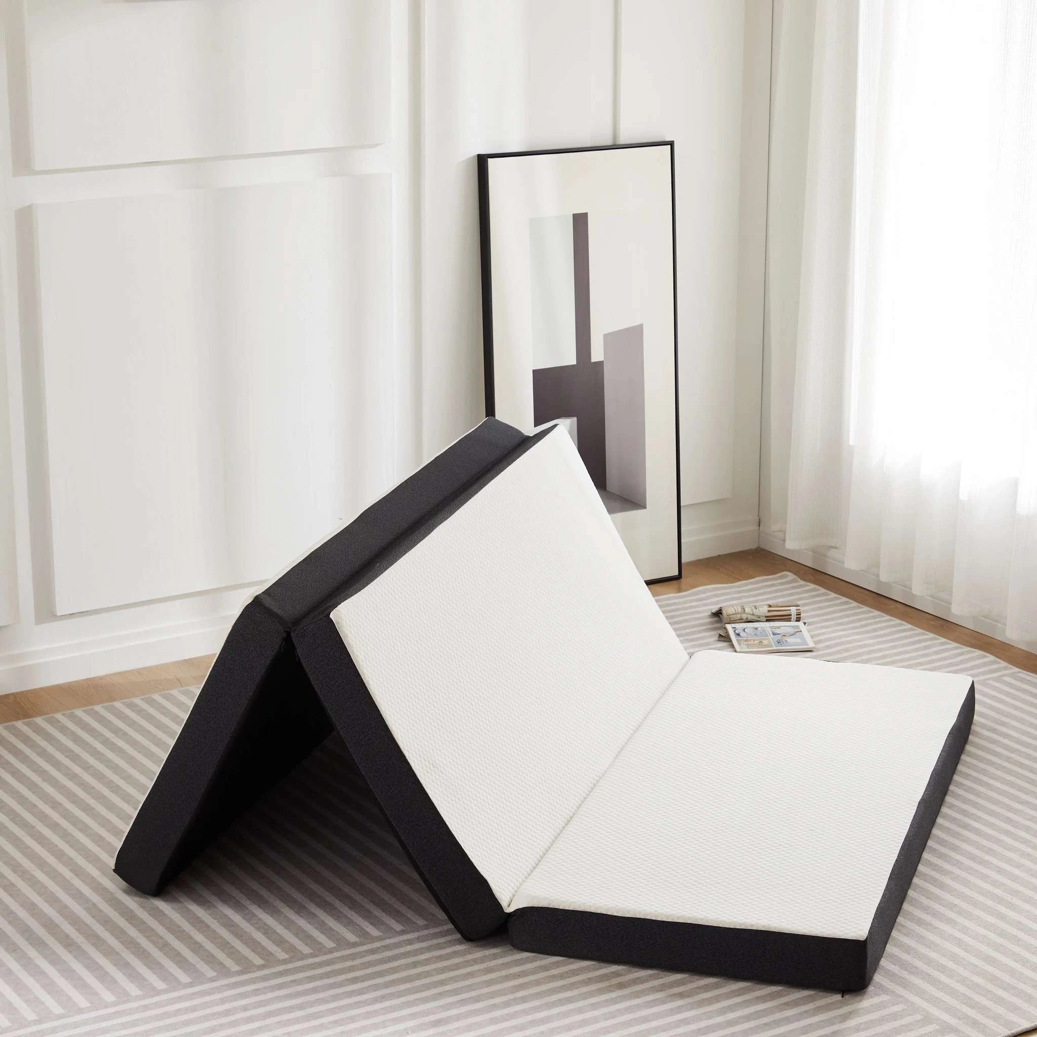 Three Fold Memory Foam Floor Mattress for Travel, Guests & Yoga-3IN-TWIN / United States