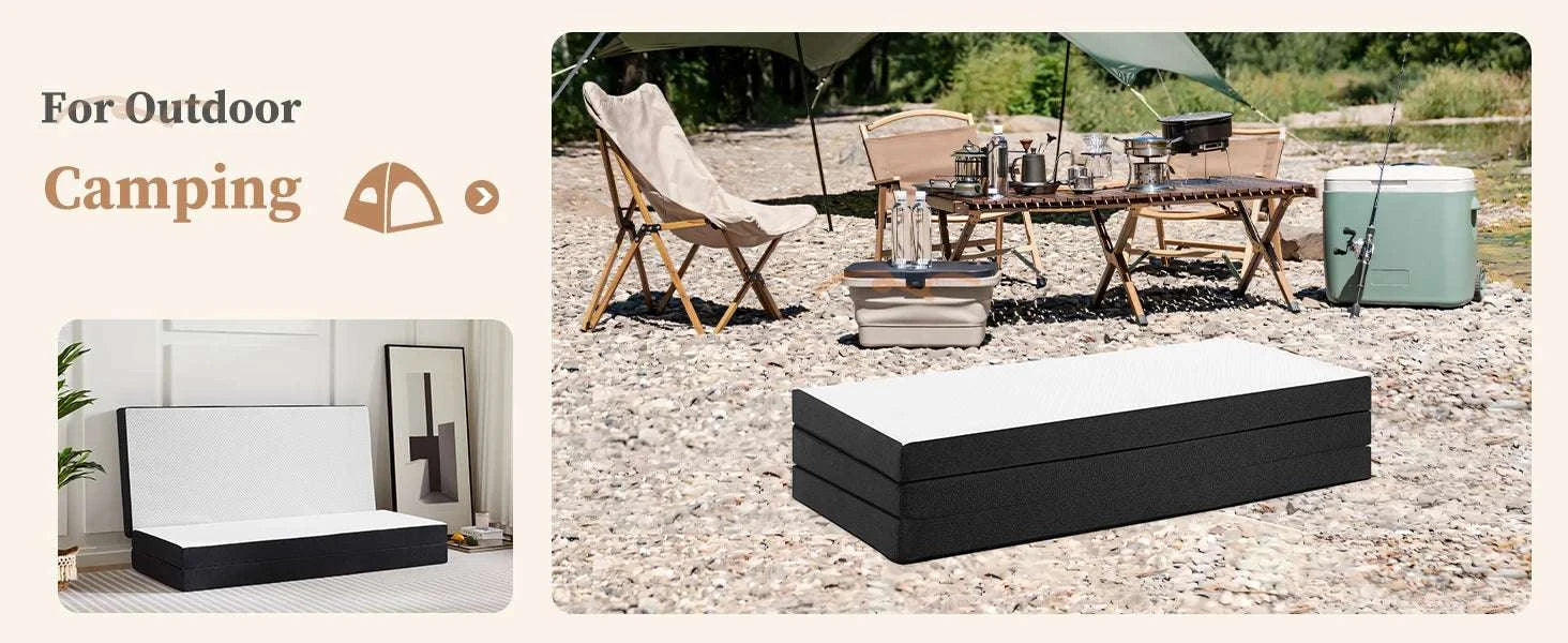 Three Fold Memory Foam Floor Mattress for Travel, Guests & Yoga-3IN-TWIN / United States