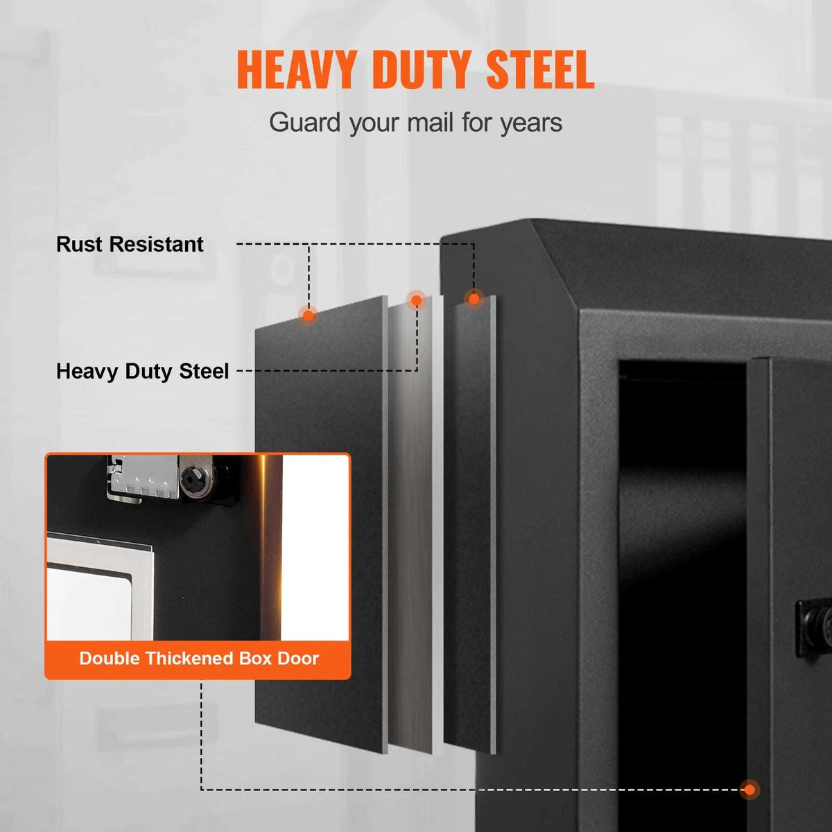 Through the Door Key Drop Box with Combination Lock-black / france