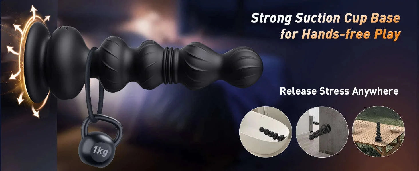 Thrusting Anal Beads Prostate Massager-Vibrate Purple