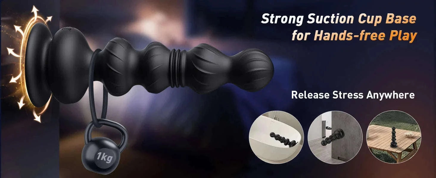 Thrusting Anal Beads Prostate Massager with Remote Control-Vibrate Purple