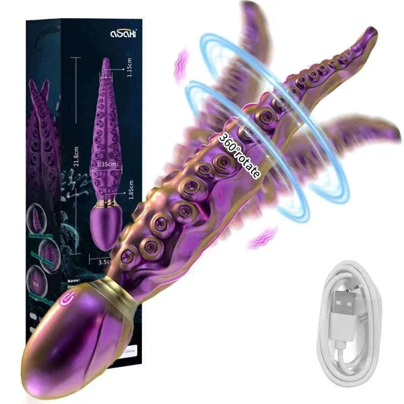 Thrusting Anal Beads Prostate Massager with Remote Control-Vibrate Purple