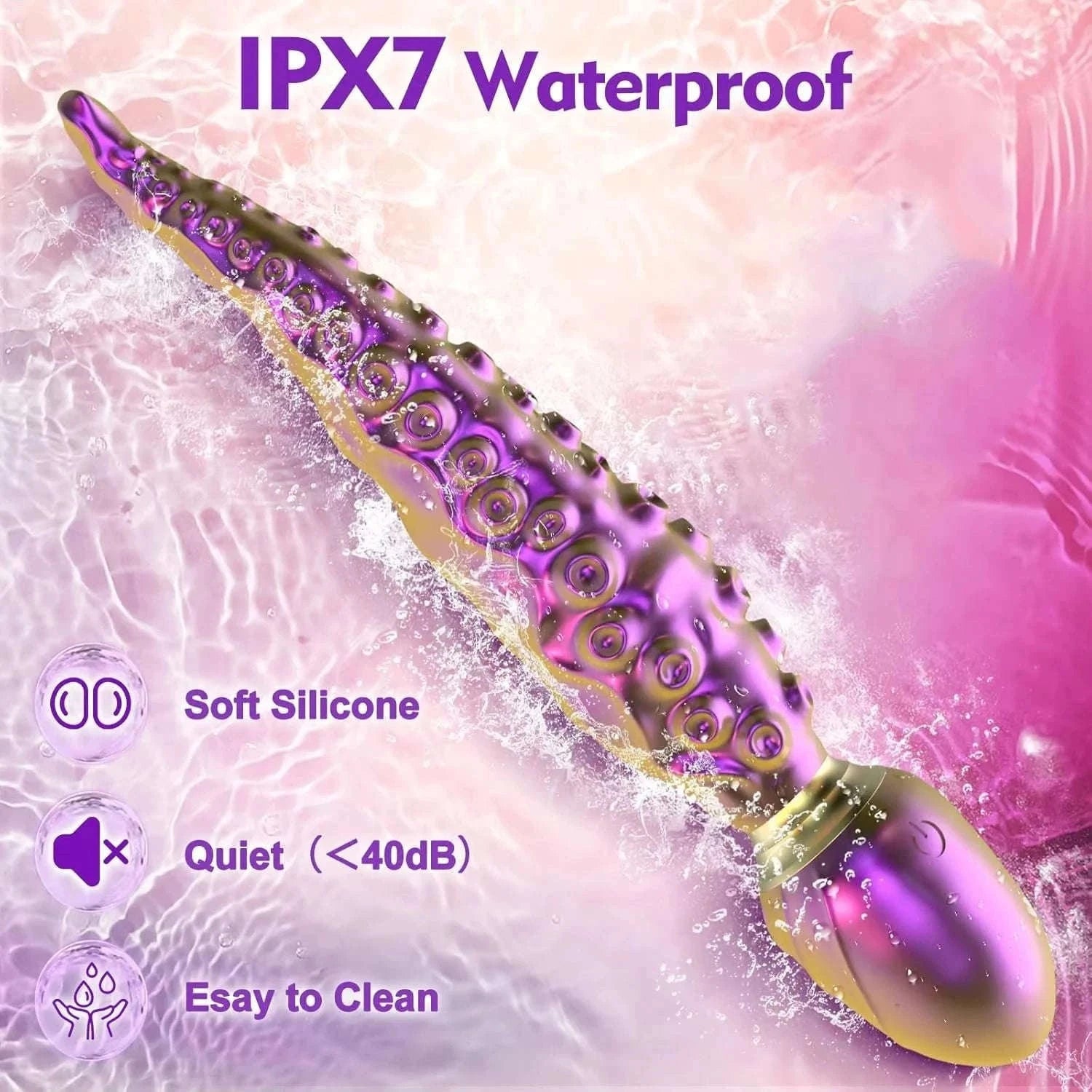 Thrusting Anal Beads Prostate Massager with Remote Control-Vibrate Purple