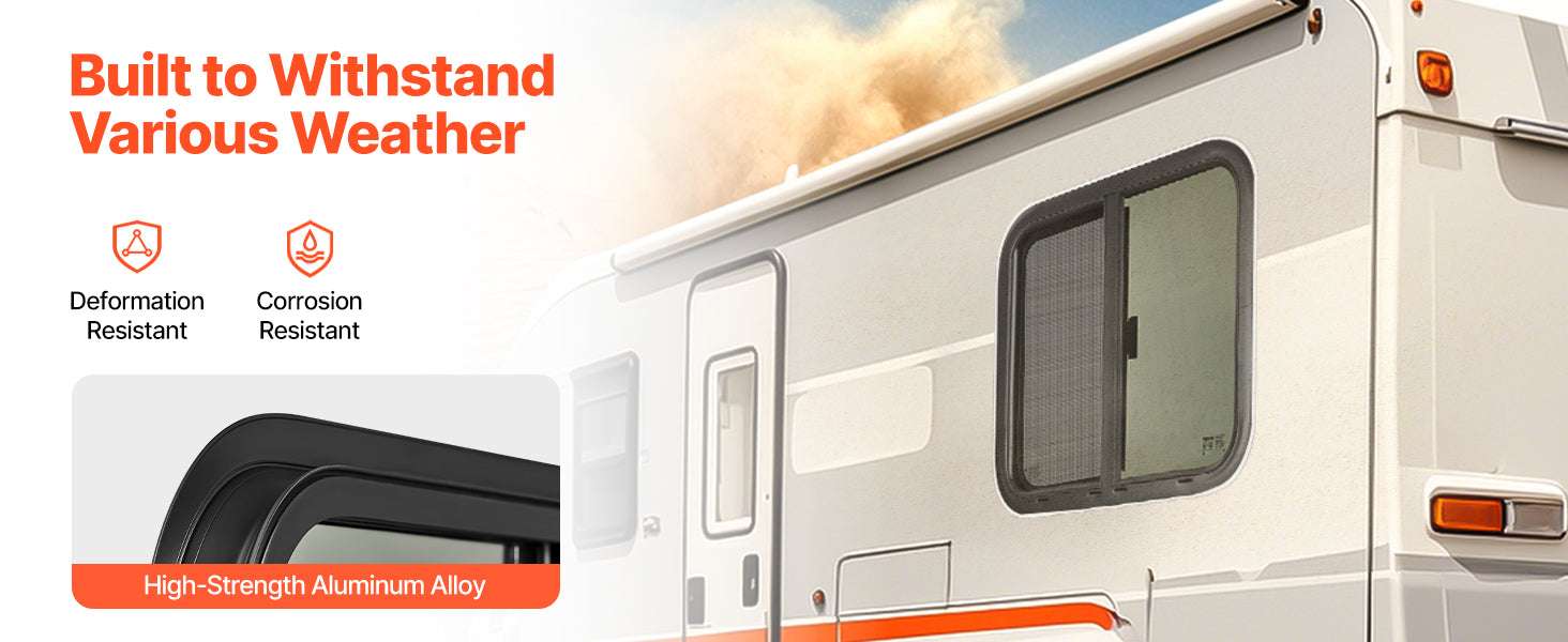 Tinted RV Sliding Window with Screen & Lock for Camper Trailer-Exit 36x22in / United States