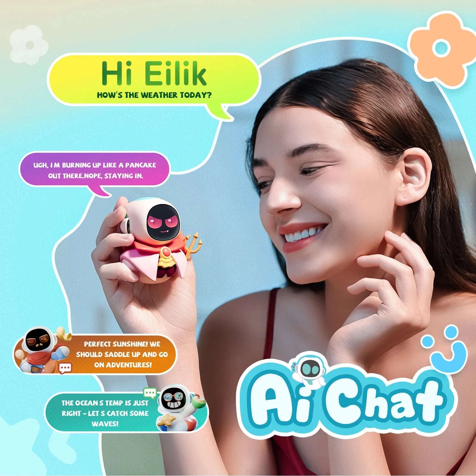 Tiny AI Charm Robot with Voice Chat and Emotional Responses-United States