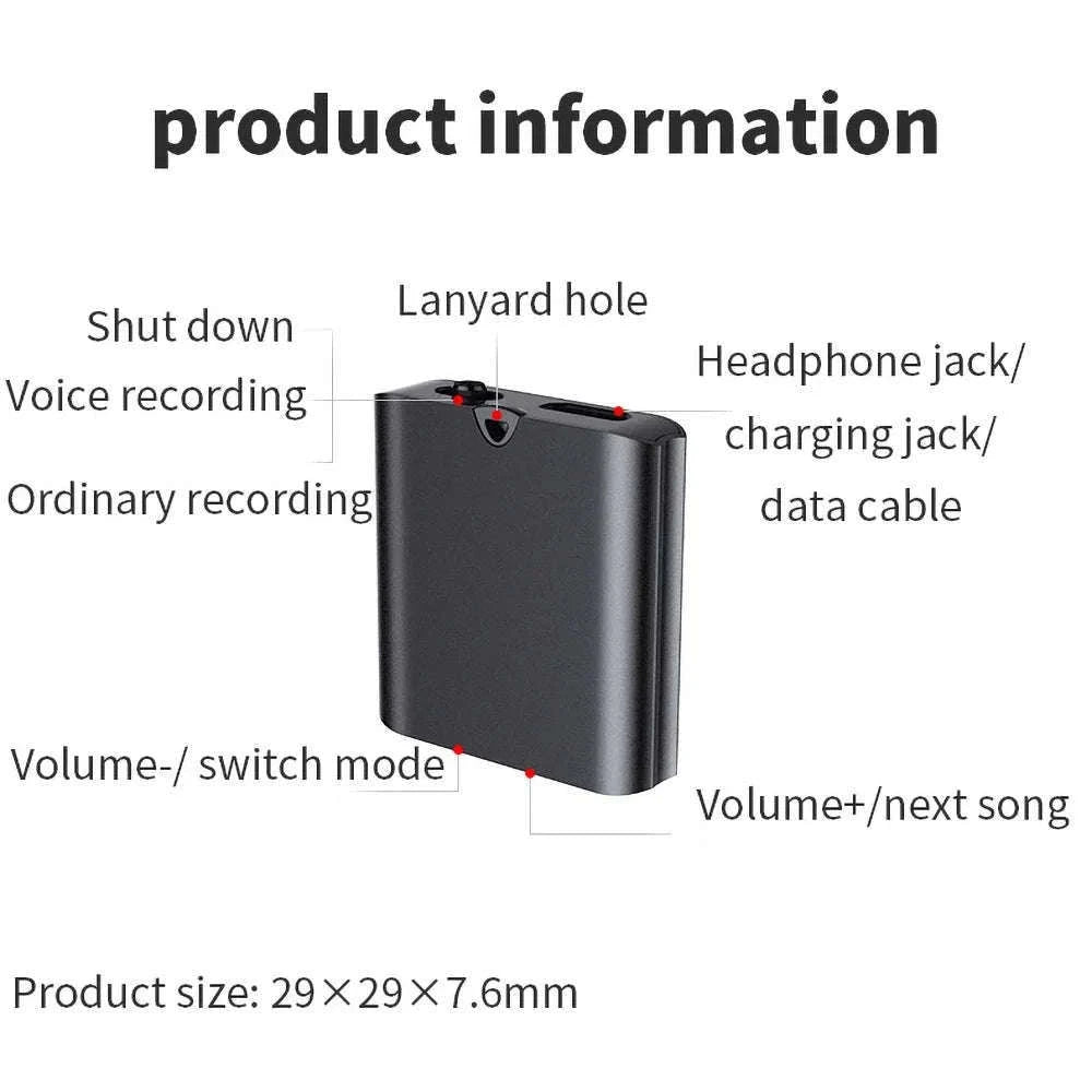 Tiny Mini Voice Recorder with Magnetic USB Charging-