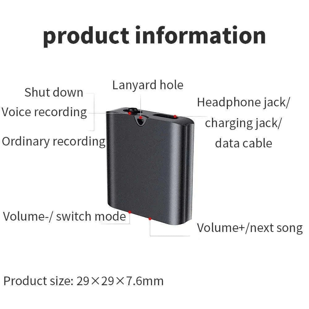 Tiny Mini Voice Recorder with Magnetic USB Charging-Q63 / CHINA / 4GB