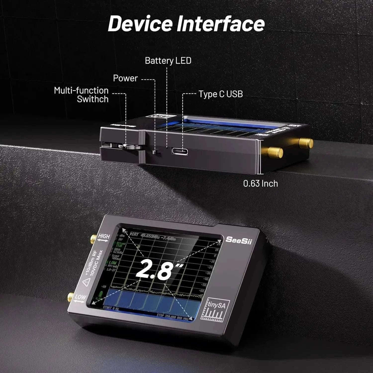 TinySA Portable Spectrum Analyzer V0.3.1 for RF Testing-CHINA