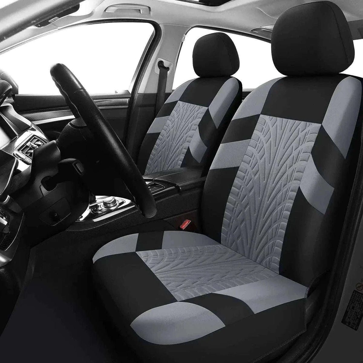 Tire Track Car Seat Covers Universal Airbag-Compatible Set-