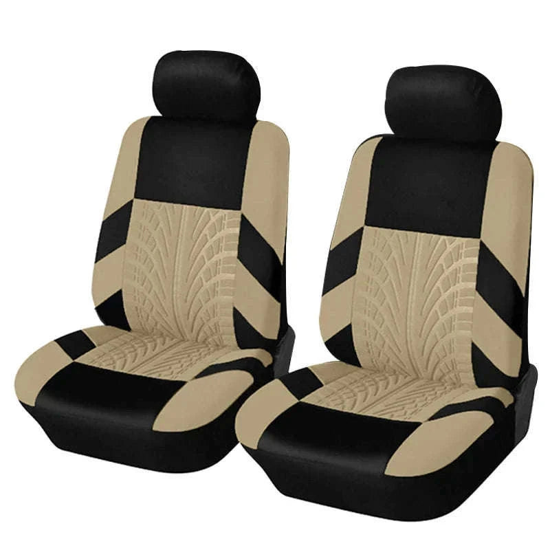 Tire Track Car Seat Covers Universal Airbag-Compatible Set-SN-1701-9PCS-GY
