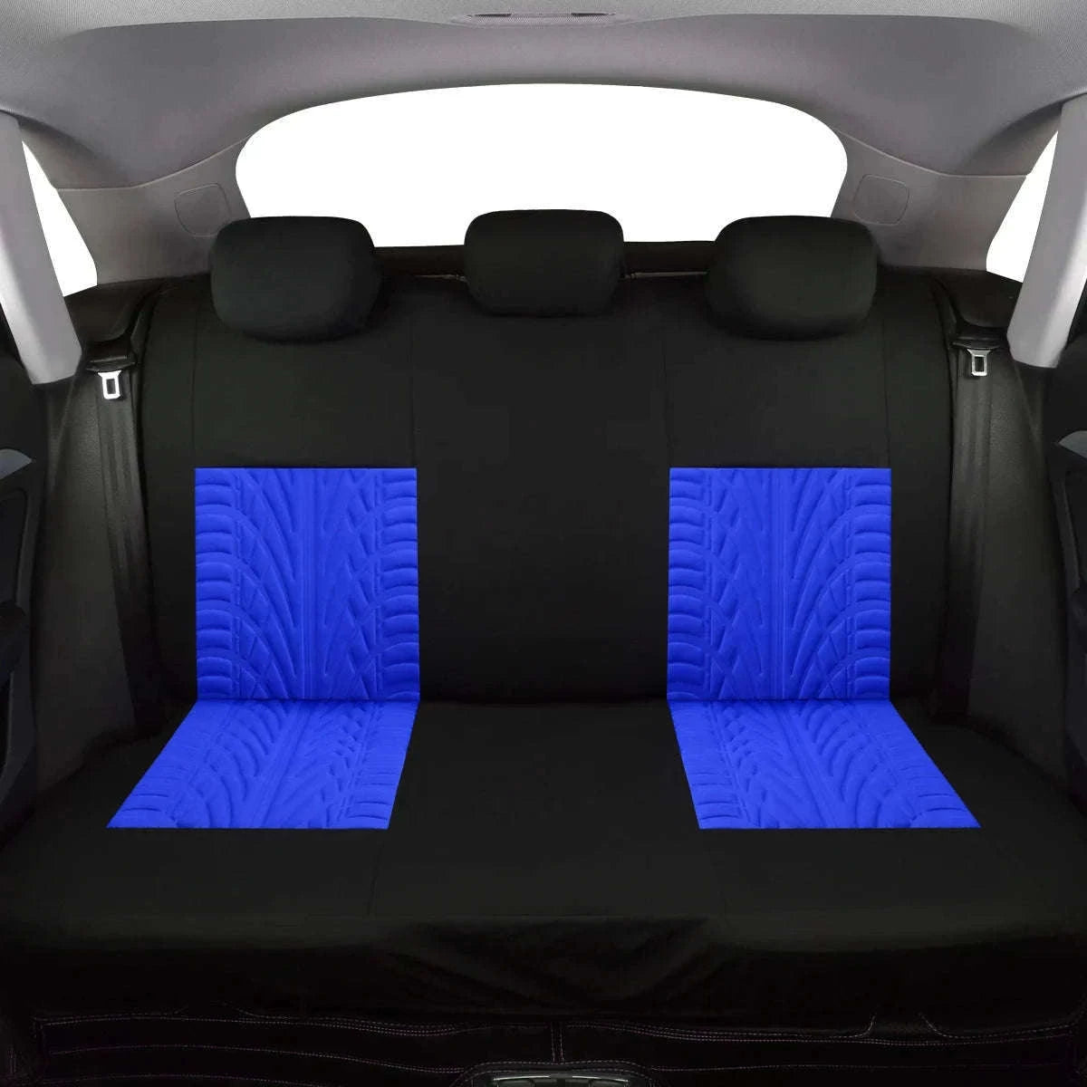 Tire Track Car Seat Covers Universal Airbag-Compatible Set-SN-1701-9PCS-GY
