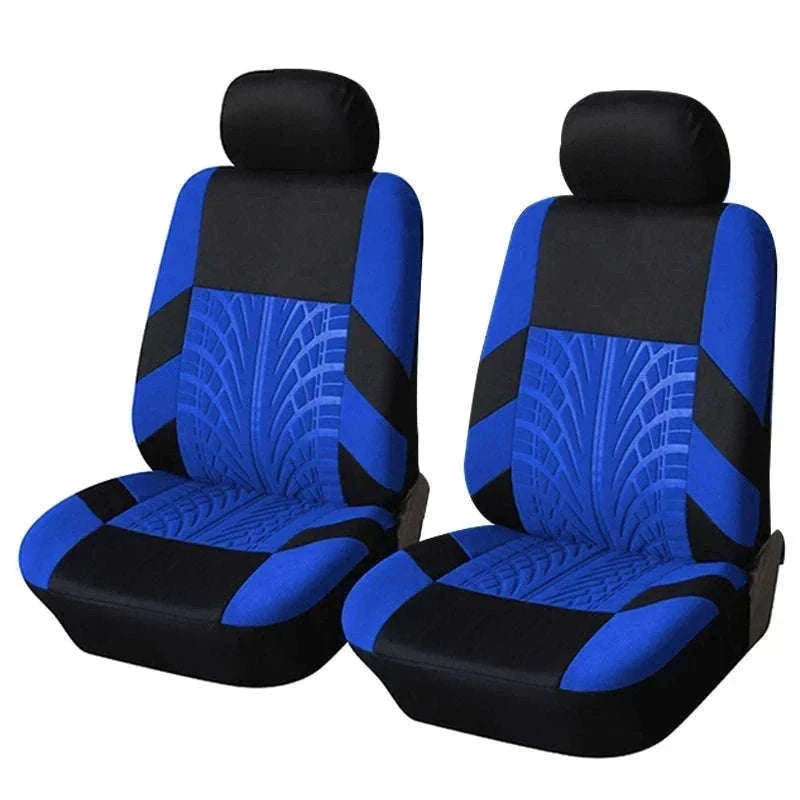 Tire Track Car Seat Covers Universal Airbag-Compatible Set-SN-1701-9PCS-GY