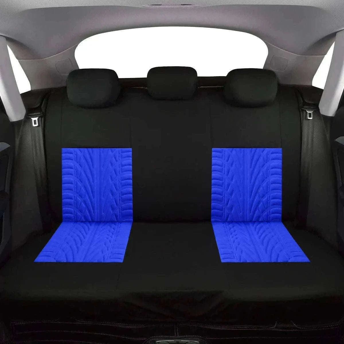 Tire Track Car Seat Covers Universal Airbag-Compatible Set-SN-1701-9PCS-GY