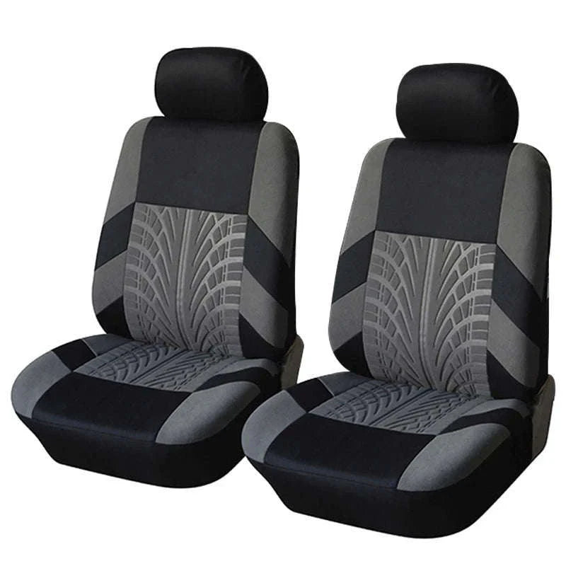 Tire Track Car Seat Covers Universal Airbag-Compatible Set-SN-1701-9PCS-GY