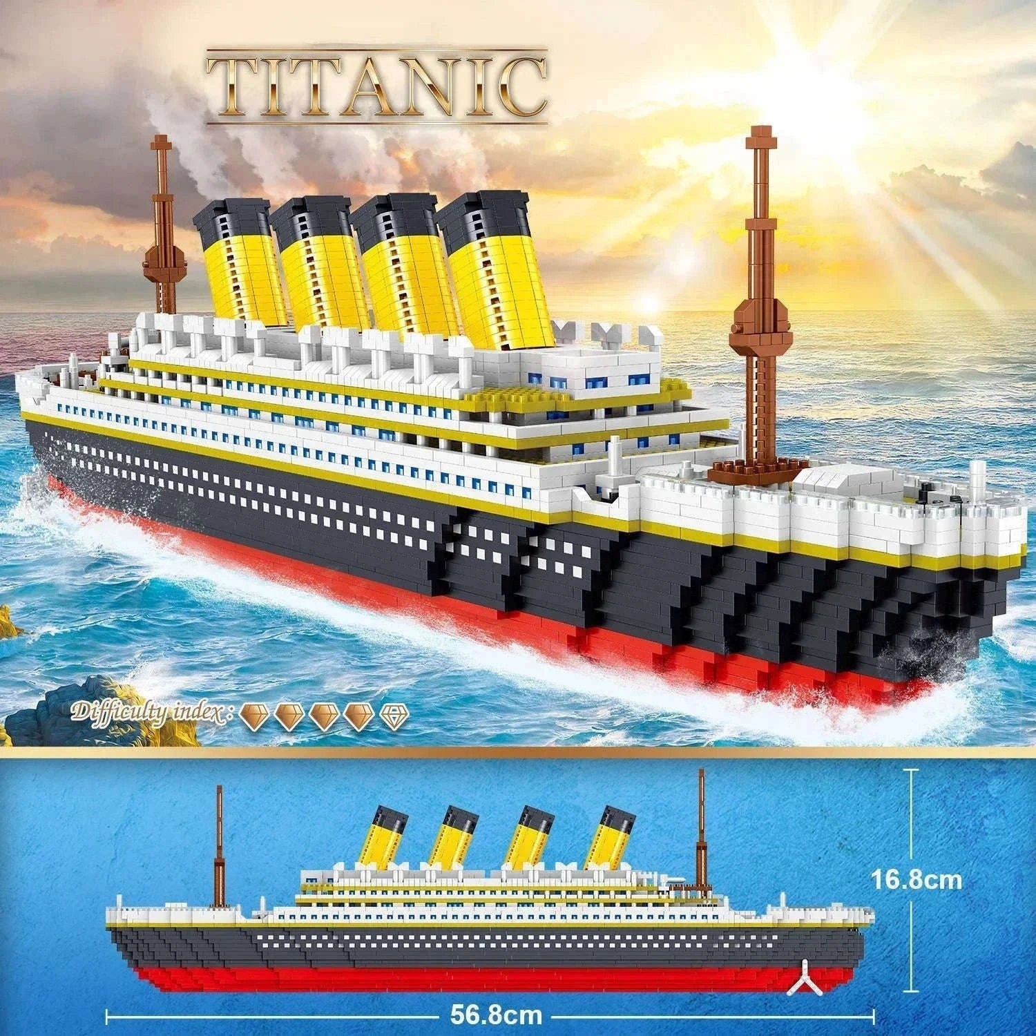 Titanic Model Cruise Ship Building Blocks Set for Display-3688Pcs Gift Box