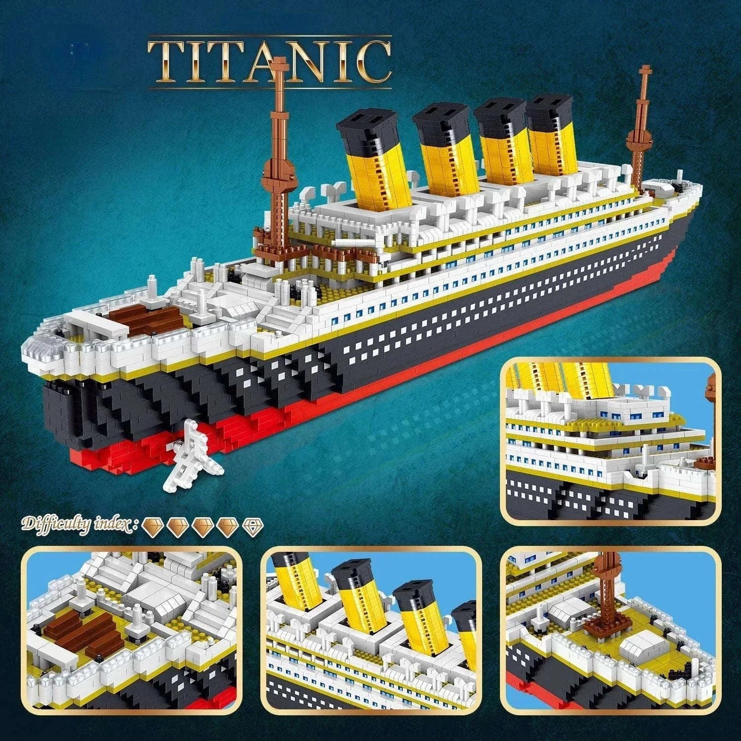 Titanic Model Cruise Ship Building Blocks Set for Display-3688Pcs Gift Box