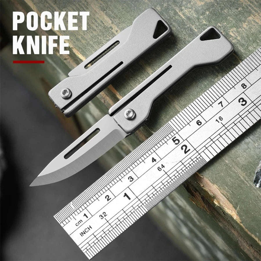 Titanium Alloy Utility Knife Mini Folding Pocket Tool-Default Title