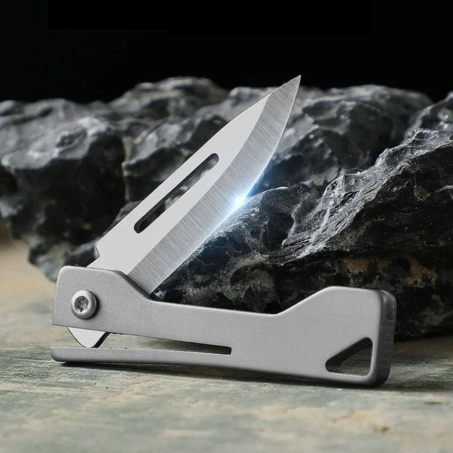 Titanium Alloy Utility Knife Mini Folding Pocket Tool-Default Title