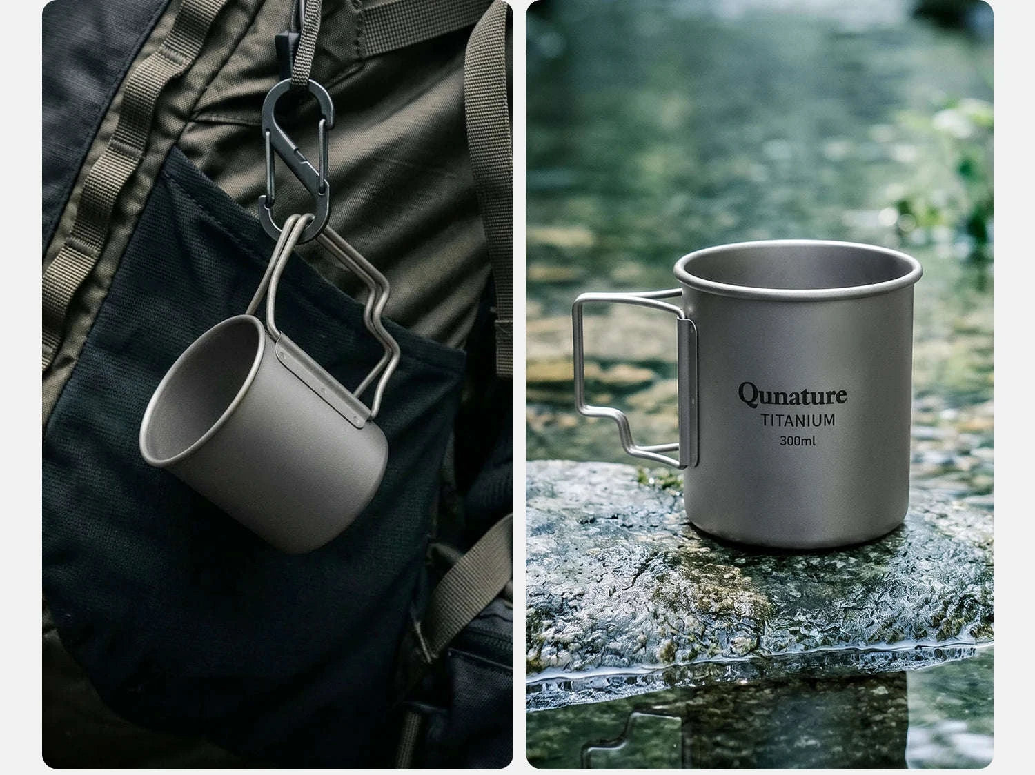 Titanium Camping Mug 300ml Ultralight Cup with Handle-60017901