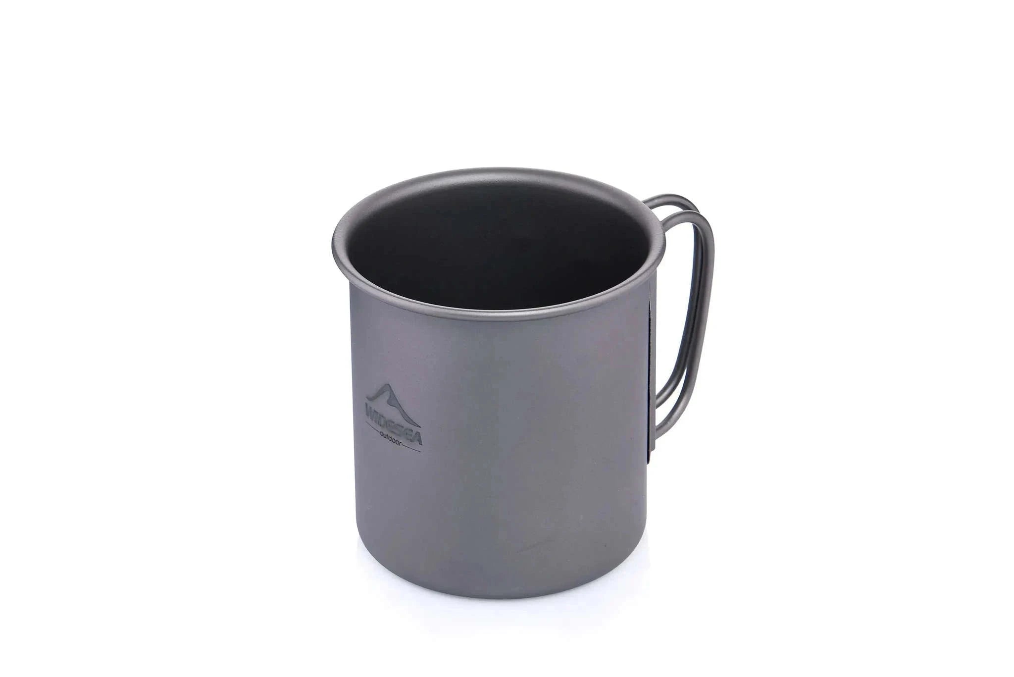 Titanium Cup with Lid Foldable Camping Coffee Mug-450mL