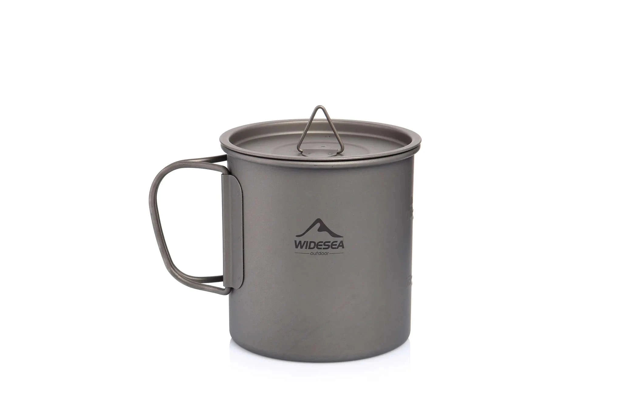 Titanium Cup with Lid Foldable Camping Coffee Mug-450mL